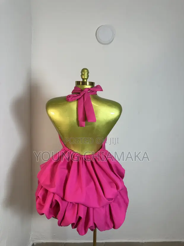 Chiffon Bubble Gown - Hot Pink - 1