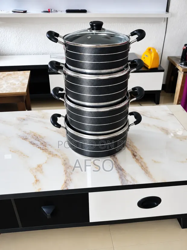 4-Piece Aluminum Non-Stick Pot Set - 1