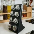 Spice Rack Mai Girma 8 tare da Jarkunan Gilashi - 1