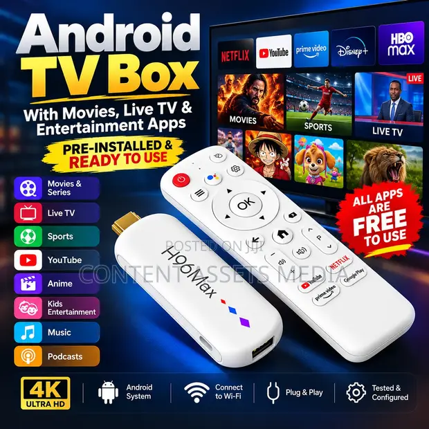 Android TV Box with Pre-installed Entertainment Apps - 1