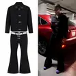 Men's Gothic Star-Studded Flare Set - 2