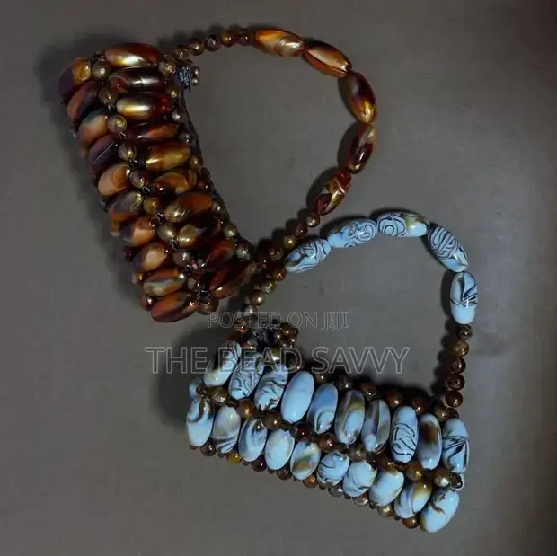 Beaded Handbag - Blue - 1