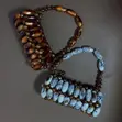 Beaded Handbag - Blue - 1