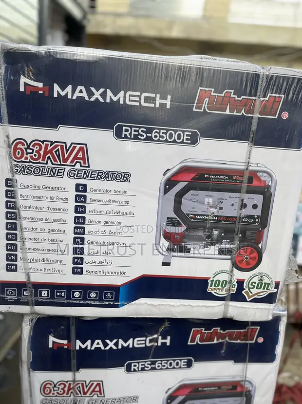 Maxmech 6.5kva Jan generator - Key Start - 1