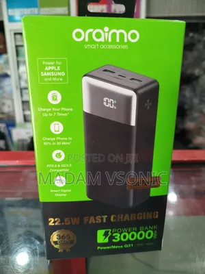 Oraimo 30000mAh Power Bank with Display