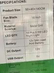 Sealed Point 18-Inch Fan Mai Amfani da Hasken Rana - 4