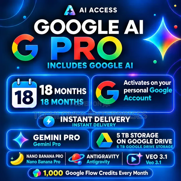 Google Gemini AI Pro + 5TB Storage - 18 Months - 1