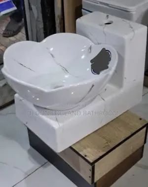 Marble White Line Suspended Wash Hand Basin