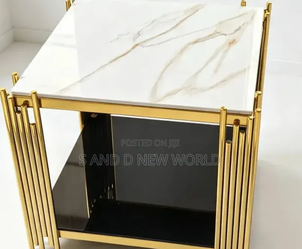 Home Interiors Side Stool with Marble Top - 1