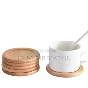 Customizable Bamboo Drinks Coaster Set (6 pcs)