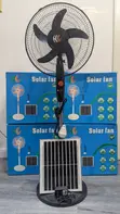 HC 16-Inch Rechargeable Solar Standing Fan with LED Bulb - 2