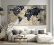 Abstract World Map Canvas Wall Art - 2