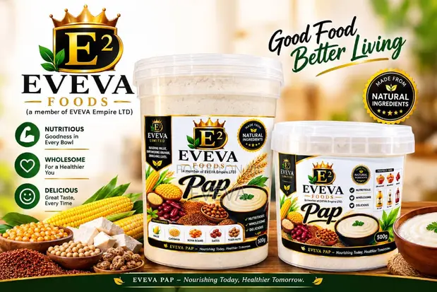 Eveva Foods Pap - Yellow Corn, Guinea Corn, Millet, Tiger Nuts, Dates - 2 Litres - 1