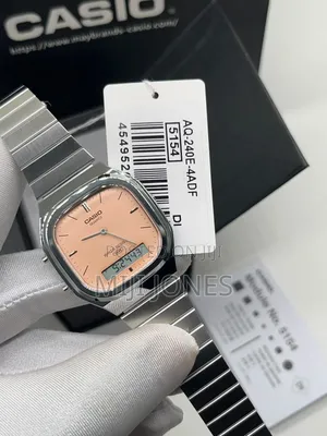 Casio 5154 AQ-240E Analog-Digital Silver Chain Watch