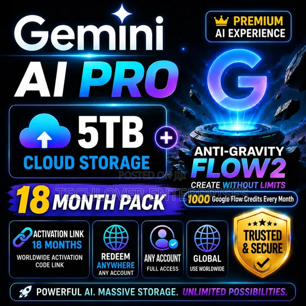 Google Gemini AI Pro + 5TB Storage + 18 Watan Biyan Kudi - 1