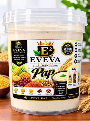 Eveva Foods Pap - Yellow Corn, Guinea Corn, Millet, Tiger Nuts, Dates - 5 Litres