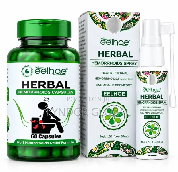 Eelhoe Herbal Hemorrhoids Spray & Capsule Combo - 1