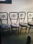 Jerin Teburin Cin Abinci na Wrought Iron tare da Kujeru 4 - 4