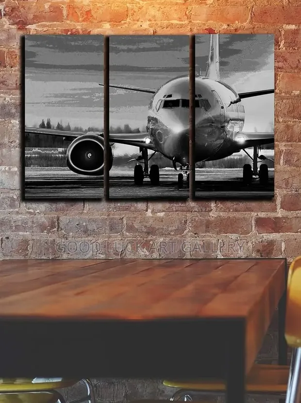 3 Piece Airplane Wall Art - Boeing 737 - 1