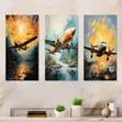 3 Piece Airplane Wall Art - Boeing 737 - 2