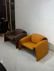 Modern Minimalist Leather Accent Chair - Luxury Single Armchair - 1