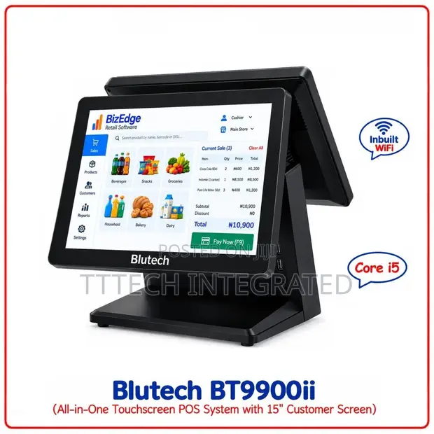 Blutech BT9900ii Dual-Screen Touchscreen POS System - 1