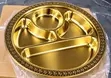 Stainless Steel Gold 4 Partition Dinner Plate (30cm & 35cm) - 1