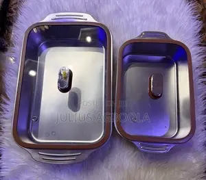 2pcs Stainless Steel Multifunctional Food Pan with Shatterproof Lid