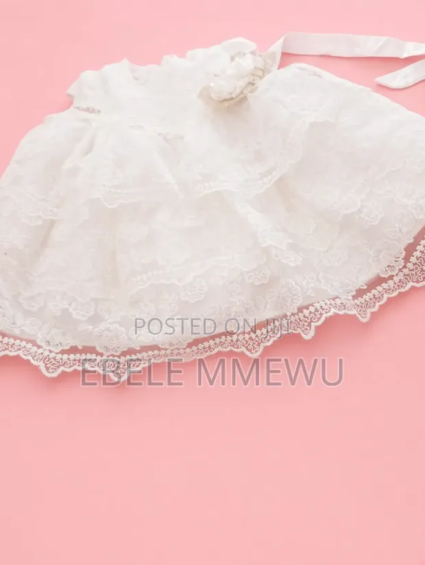 White Lace Baby Girl Party Dress - 6 Months - 1