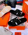 Hermes Slide Sandals - White/Black - 2