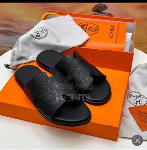 Hermes Slide Sandals - White/Black
