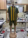Green Yellow Ankara Men's Shirt and Shorts Set - 1