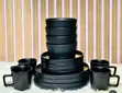 16-Piece Dinner Set - Black & White - 1