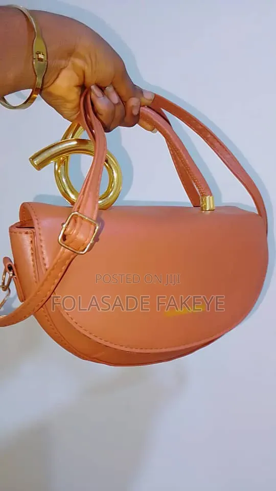 Crescent Fashion Brown Leather Handbag - 1