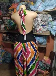 Multicolor Ankara Halter Maxi Gown - Boho Open Back Dress - 2