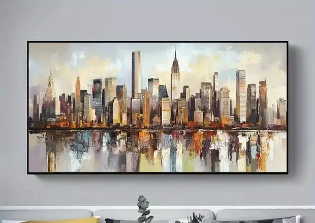Wall Landscape Wooden Frame Painting - London Buildings - 1