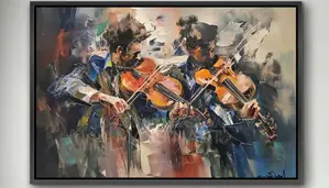 Wooden Frame Wall Painting Canvas