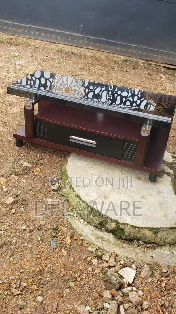 Curve Modern Glass Top TV Stand - 1