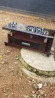Curve Modern Glass Top TV Stand - 1