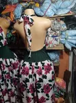 White Wine Floral Halter Maxi Gown - Boho Open Back Beach Dress - 2