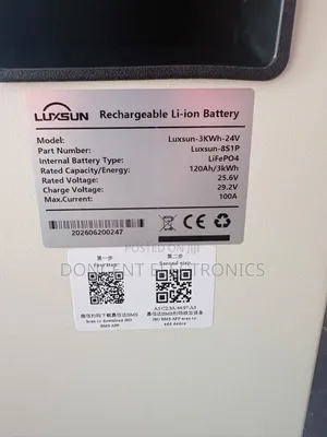 Luxsun 3kWh 24V Baturin Lithium da Sa ido ta Bluetooth