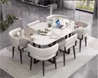 Modern Marble Top Dining Table Set tare da 4 Chairs - 2