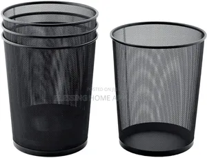 Iron Dustbin Basket - Black