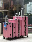 Luxury 3 Piece Luggage Set - Pink Stripes - 1