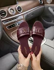 Luxury Saint Laurent Slippers - Black Leather - 3