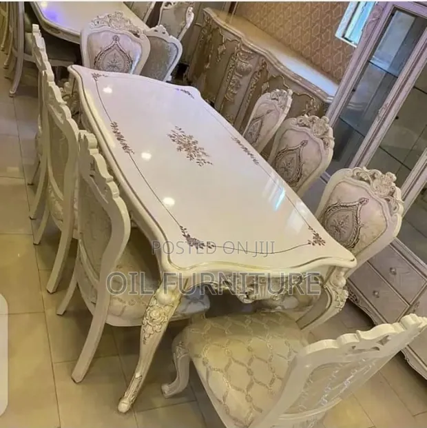Royal European 8-Seater Luxury Carved Dining Set - 1