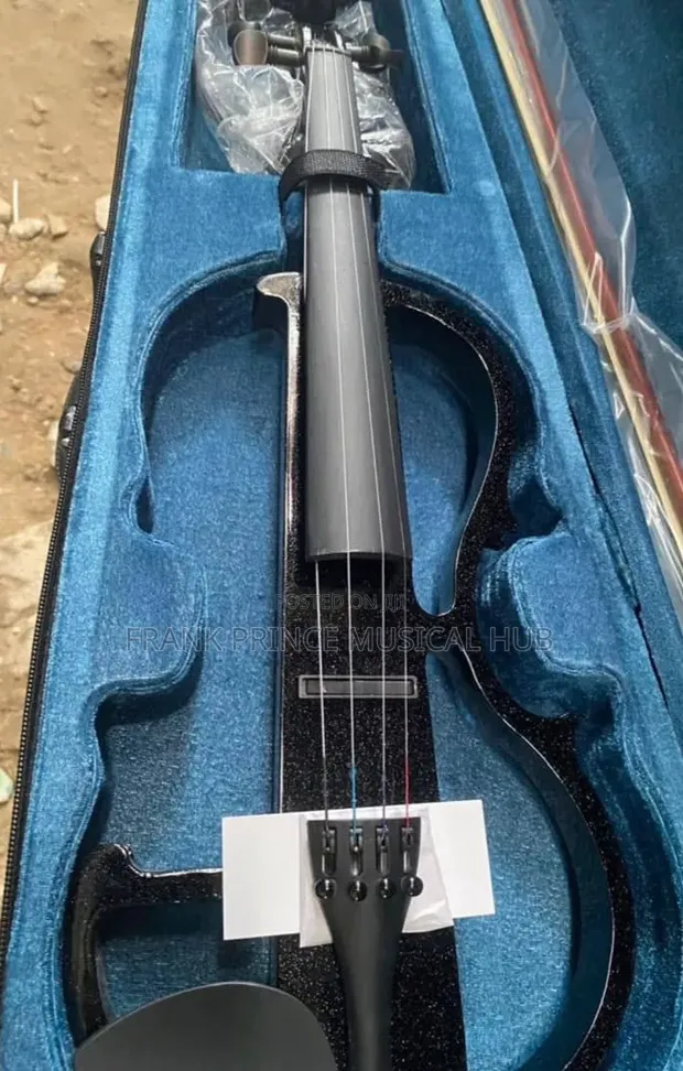 Full-Size 4/4 Electric Violin Set with Hard Case - 1