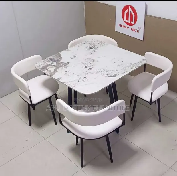 Marble Top Executive 4-Seater Dining Set - 1