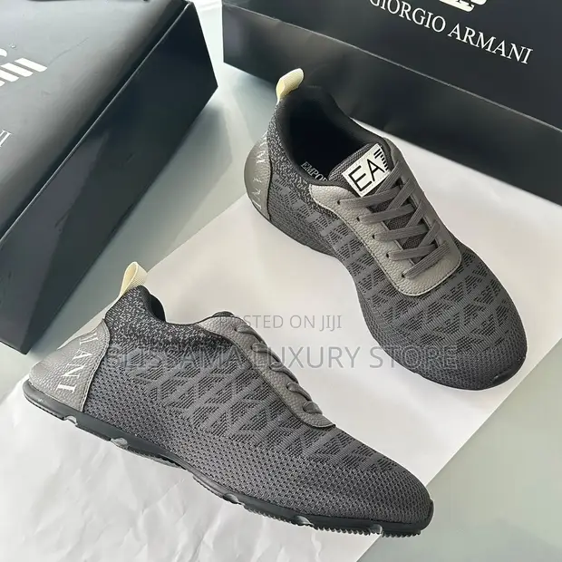 Emporio Armani Premium Luxury Men's Sneakers - Gray - 1