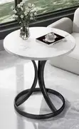 Luxury Round Marble Side Table - Modern Coffee Stool - 2